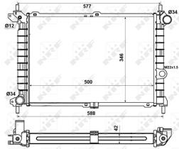 Nrf 52142 - RADIADOR ALU BRAZED OPEL VAUXHALL A