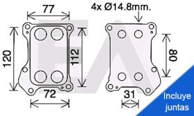 ElectroAuto 37G54014 - RADIADOR ACEITE VAUXHALL