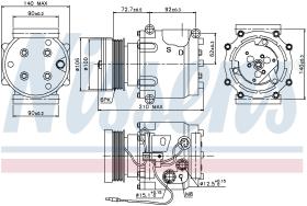 Nissens 89066 - COMPRESOR SAAB 9-3(YS3D)(98-)2.3 I