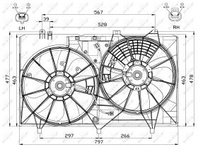 Nrf 47565 - VENTILADOR LEXU RX 350, TOYOTA SIEN