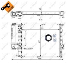 Nrf 50564 - RADIADOR ALU BRAZED BMW 520I 88-