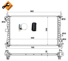 Nrf 509615 - RADIADOR ALU BRAZED FORD FOCUS 98-