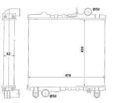Nrf 513342 - RADIADOR CU JOHN DEERE 1950