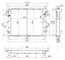 Nrf 52144 - RADIADOR CU OPEL VAUXHALL OMEGA 86-