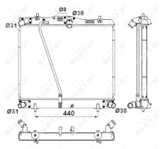 Nrf 53188 - RADIADOR ALU BRAZED TOYOTA HIACE 2.
