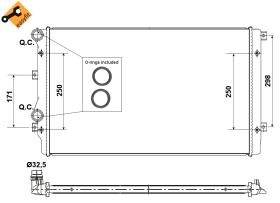 Nrf 53406 - RADIADOR ALU BRAZED AUDI A3 03-