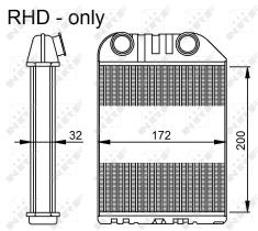 Nrf 54286 - CALENTADOR OPEL VECTRA RHD 95-02