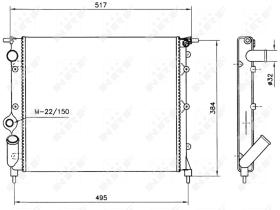 Nrf 58786 - RADIADOR ALU MECHAN RENAULT 19 88-